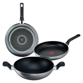 테팔 매트 프라이팬세트 3개, 그레이, 프라이팬 24cm + 28cm + 볶음팬 28cm