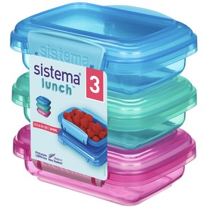 Sistema 직사각 칼라 밀폐용기 3종, 1세트