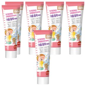 키즈세이프 어린이 치약 딸기향 불소함유, 90g, 6개
