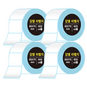 다다 감열라벨지 80*70mm, 4롤