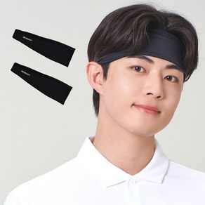 리레디 엑티브 스포츠 헤어밴드 2p, 블랙 + 블랙, 1개