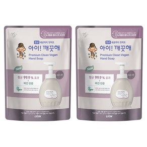 아이깨끗해 프리미엄 클린 비건 핸드워시 피오니향 리필, 400ml, 2개