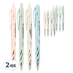 델리 그립바디 볼펜 4종 x 3p 세트 0.7mm EQ70, 아이보리, 핑크, 그린, 블루, 2세트