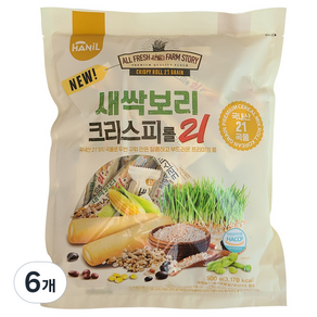 한일제과 새싹보리 크리스피롤 21곡, 6개, 500g