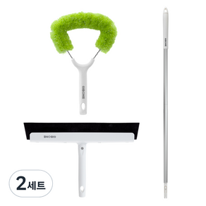 기본에 더스트키퍼 속 깊은 때 긁어내는 방충망 청소솔 + 롱스틱 세트, 화이트, 2세트