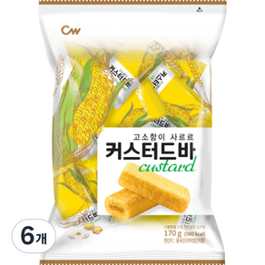 청우식품 커스터드바, 340g, 6개