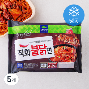 면사랑 직화불닭면 1인분 (냉동), 330g, 5개