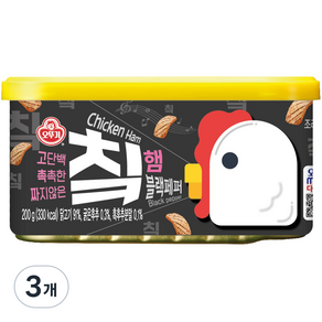 오뚜기 칰햄 블랙페퍼, 200g, 3개