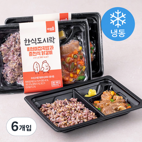 아임닭 한식도시락 흑현미 잡곡밥과 춘천식 닭갈비 (냉동), 230g, 6개입