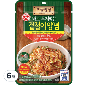 오뚜기 오늘밥상 겉절이 양념, 90g, 6개