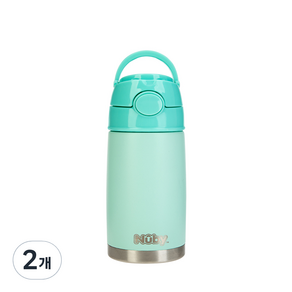 누비 스텐 원터치 빨대컵 300ml, 민트초코, 2개