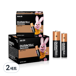 듀라셀 오리지널 알카라인 건전지 보관박스팩 AA 20p + AAA 20p, 40개입, 2세트