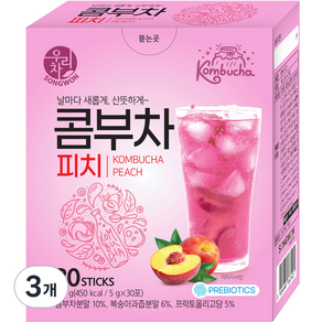 우리차 피치 콤부차, 5g, 30개입, 3개