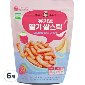 맛있는풍경 유기농 쌀스틱, 딸기, 30g, 6개