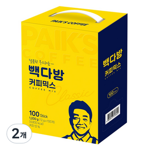 빽다방 커피믹스 스틱커피, 12g, 2개, 100개입