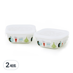 ZEN 런치 정사각 밀폐용기 세트 소 LOW, 2세트, 용기 230ml x 2p