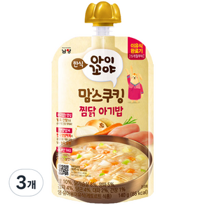 아이꼬야 유아용 맘스쿠킹 이유식 15개월부터, 찜닭아기밥, 140g, 3개