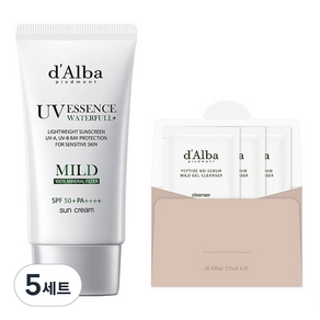 달바 비건 워터풀 마일드 선크림 SPF 50+ PA++++ 50ml + 약산성 젤클렌저 9ml 세트