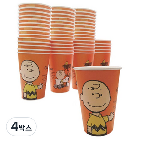 찰리브라운 칼라 종이컵 13oz, 4개