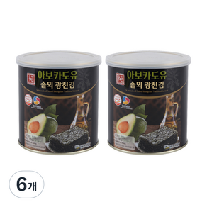 솔뫼식품 더국민 아보카도유 광천김, 30g, 6개