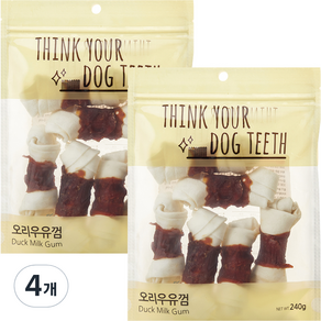 ThinkYouDogTeeth 반려견 우유껌 6개입, 오리, 240g, 4개