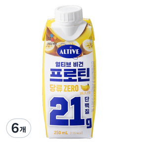 얼티브 비건 프로틴 바나나맛, 250ml, 6개