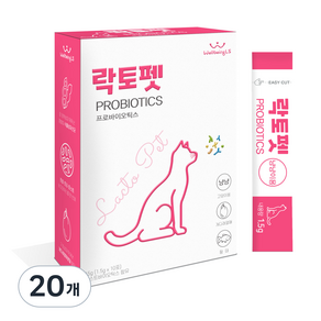 락토펫 고양이 영양제, 장건강/유산균, 1.5g, 20개