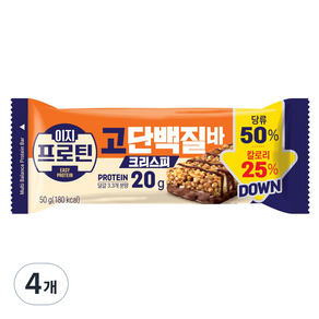 롯데웰푸드 이지프로틴 고단백질바 크리스피, 4개, 50g