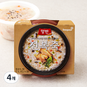 양반 듬뿍 전복죽 (냉장), 287.5g, 4개