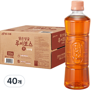 빙그레 맑은얼굴 루이보스차 무라벨, 500ml, 40개