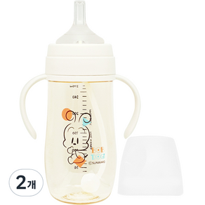 리틀밥독 국내 제조 PPSU 베베쪽쪽 빨대컵 270ml, 크림화이트, 2개