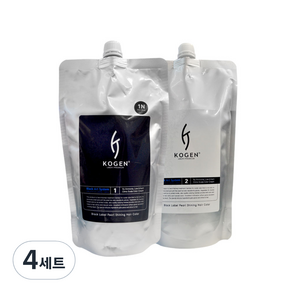 코겐 머드 럭셔리 블랙라벨 펄 샤이닝 헤어칼라 1제 500ml + 2제 500ml, 5N 자연갈색 블랙, 4세트