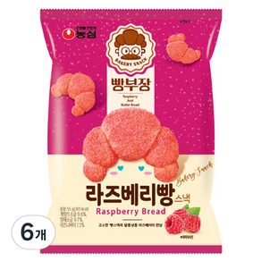 농심 빵부장 라즈베리맛, 55g, 6개