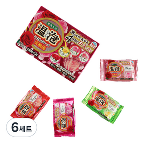 바스로망 온포 탄산 입욕제 로즈 4종 x 5p 세트, 900g, 6세트