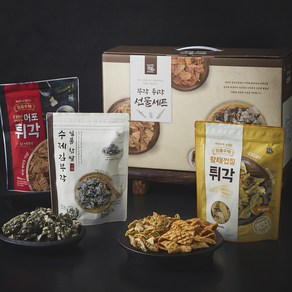 주일 부각튀각 김부각 50g x 2개입 + 어포튀각 100g x 2개입 + 황태껍질튀각 60g x 2개입 선물세트, 1세트