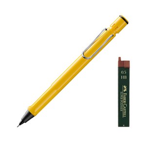 LAMY 사파리 샤프 118옐로우 + 샤프심 HB 랜덤발송 + 리플렛 + 케이스, 1세트, 0.5mm