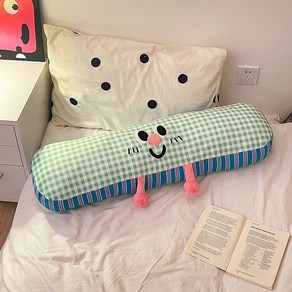 순잠 트렌디한 눈코입 바디필로우, 그린