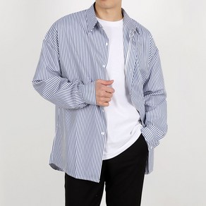 콘피아르 남성용 오버핏 스트라이프 셔츠 TC6603