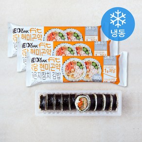 허닭 FIT 저당 현미곤약 묵은지참치 김밥 (냉동), 220g, 3개