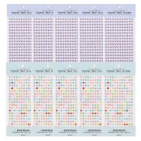 톡톡팬시 크리스탈 데코 스티커 2종 x 5p, 바이올렛, 레인보우, 1세트