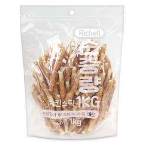 리첼 순중량 강아지 간식, 치킨스틱, 1kg, 1개