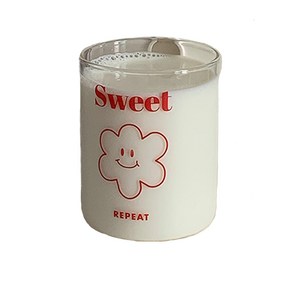 홈바내쓰 홈카페 레터링 유리컵 1-2 SWEET 300ml, 혼합색상, 1개