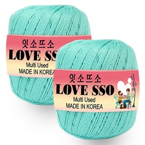 잇소뜨소 러브쏘 베이직 뜨개실 80g x 2p, 17 민트 에머럴드, 232m