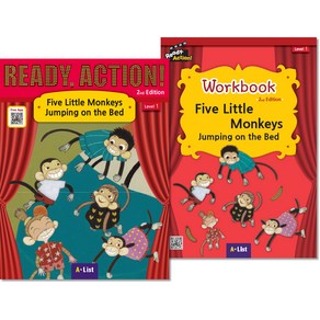 READY ACTION! 2nd Edition Level 1 : Five Little Monkeys Jumping on the Bed Drama Book + Workbook + Free APP 세트