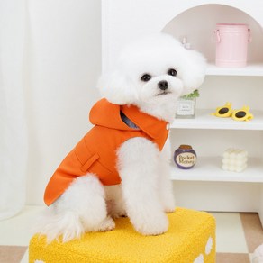 파스텔펫 반려동물 후디 민소매 코트, 오렌지, 1개