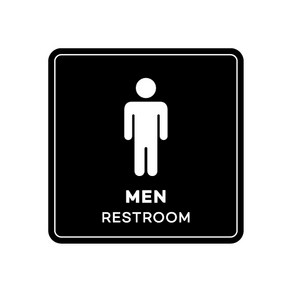 피노마켓 아크릴 안내 표지판 정사각형 검정색, 014 MEN(RESTROOM, 1개