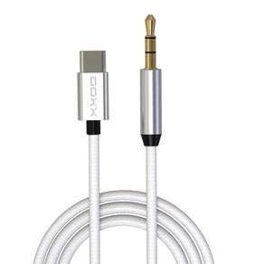 DOXX c타입 to 3.5mm AUX 출력 오디오케이블 1.2m, DX-AUX120, 실버