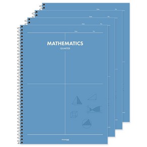 뭉구 3000 4분할 수학연습장, 블루, 4개