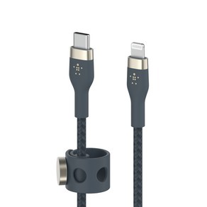 벨킨 프로 플렉스 USB-C to 라이트닝 아이폰 고속 충전 케이블 CAA011bt1M, 1m, 1개, 블루