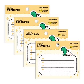 라인프렌즈 미니니구만 점착메모지, 체크리스트, 1개입, 4개
